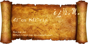 Ács Mária névjegykártya