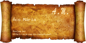 Ács Mária névjegykártya