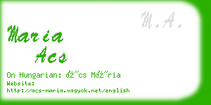 maria acs business card